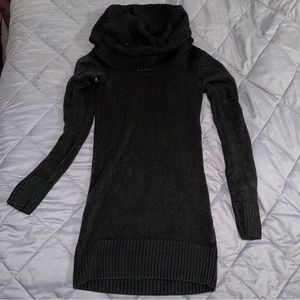Black knit cowl neck sweater
